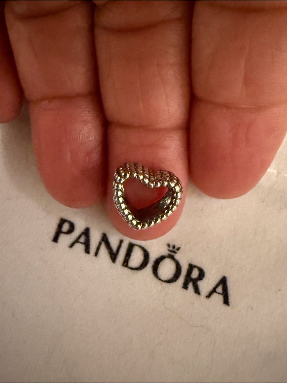 Pandora Silver Heart Shaped Bead Charm